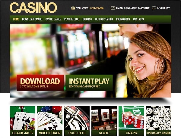 Gaming Website Template for Online Casino