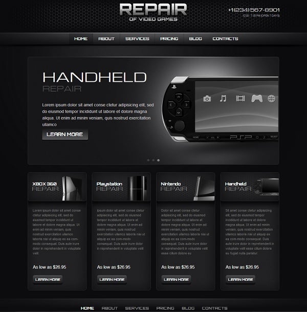 Computer and Gaming Software Repair Website Template