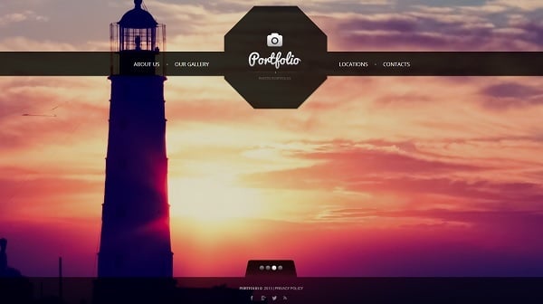 Website Template with Hexagonal Element