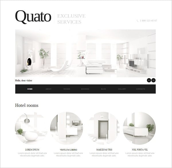Interior Template with Whitespace in Web Design