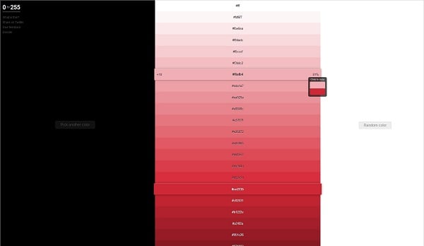 0 to 255 Color Palette Generator