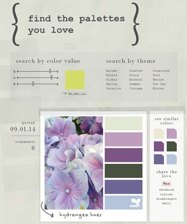 Design Seeds Color Palette Inspiration