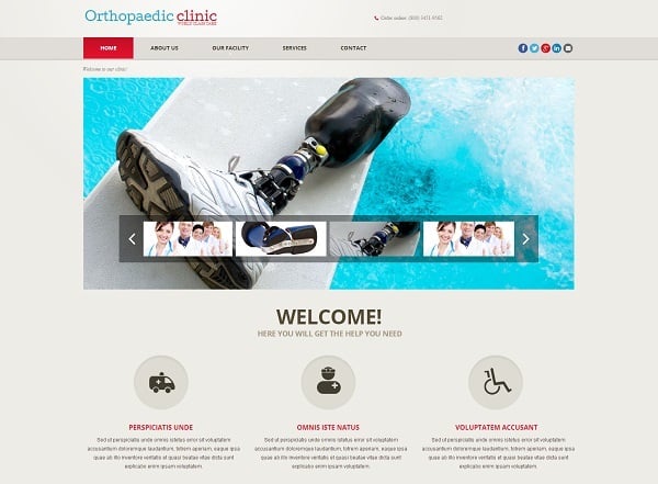 Flat Website Template Content