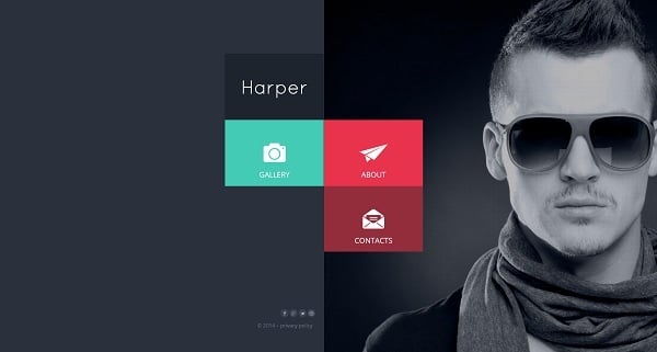 Flat Website Template in Minimalist Style