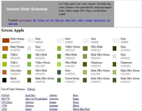 Instant Color Schemes Yahoo