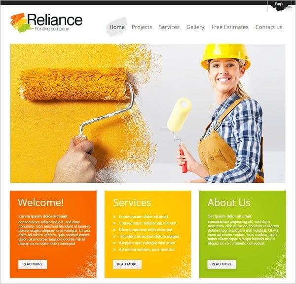 Paining Materials Company Website Template