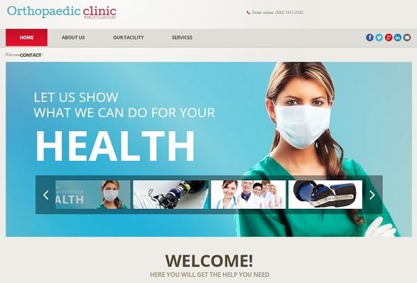 Web Template for Orthopedic Clinic