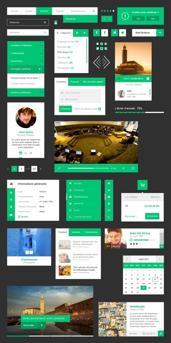 Metro-Style UI Kit in Green