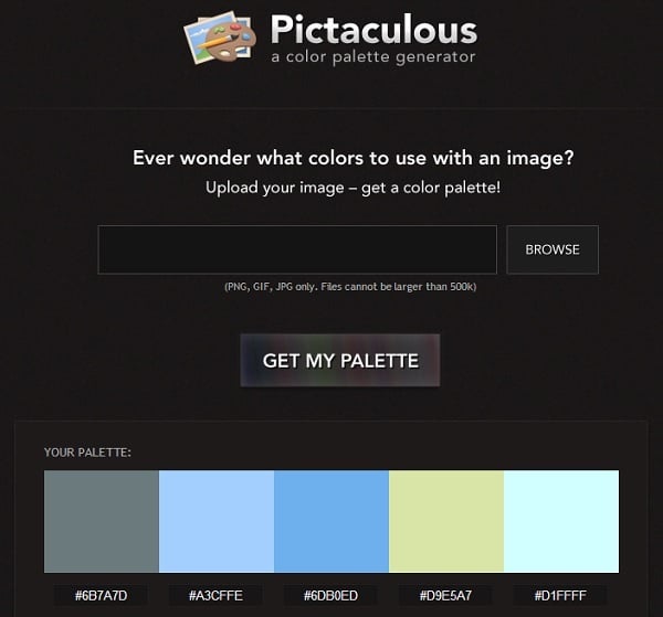 Pictaculous Color Palette Generator
