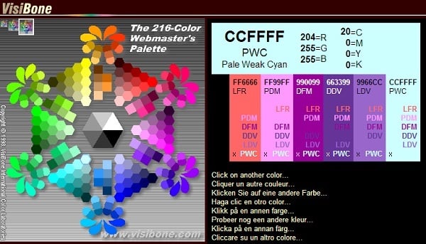 Visibone Color Palette Generator