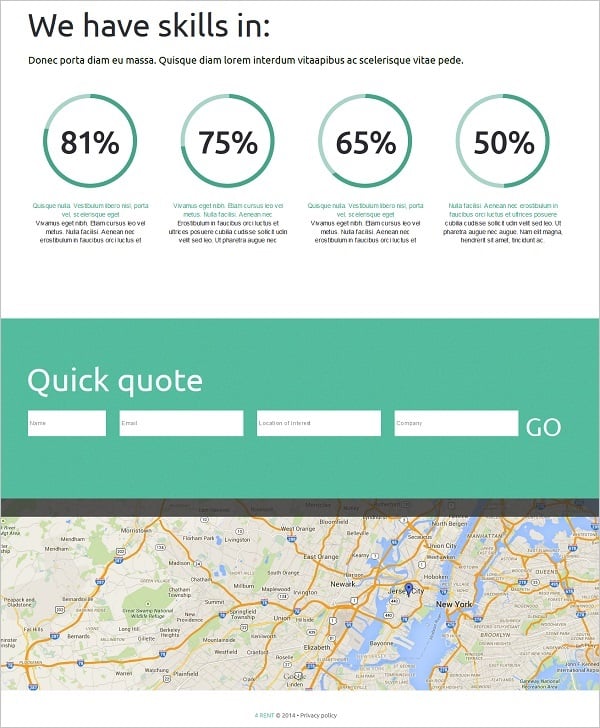 Website Footer - Template with a Map in the Footer