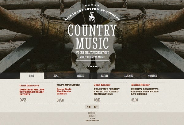 Country Music Band Website Template
