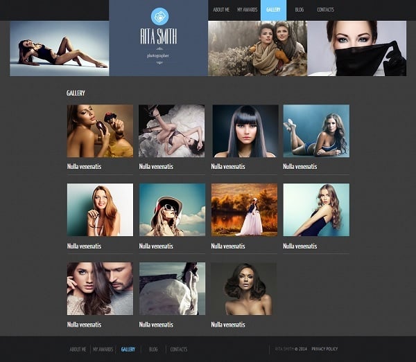 Make a Photo Portfolio Website - Photo Portfolio Web Template with Grid Gallery