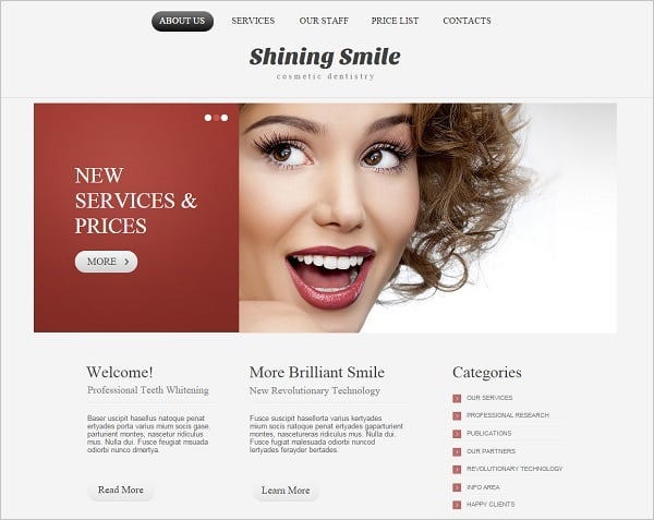 Dental Website templates - Template with accents