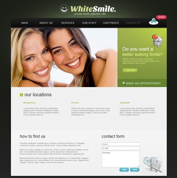 Dental Website Template with Contact Form
