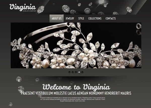 Jewelry Website Design - Website Template with Large Header