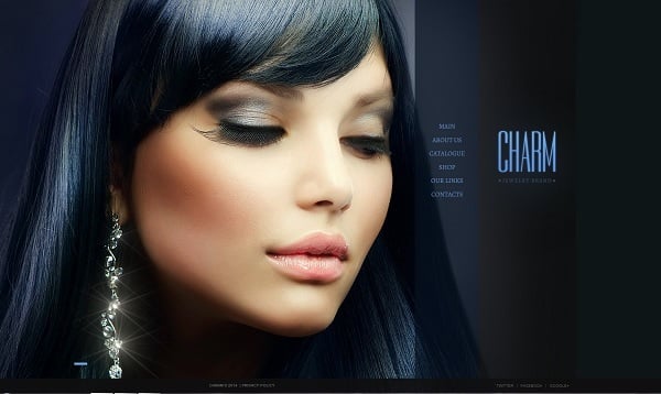 Jewelry Website Design - Blue-toned Web Template
