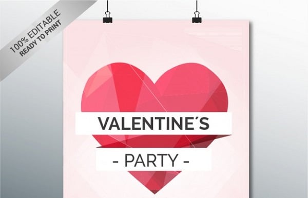 Valentine's Party Poster Template