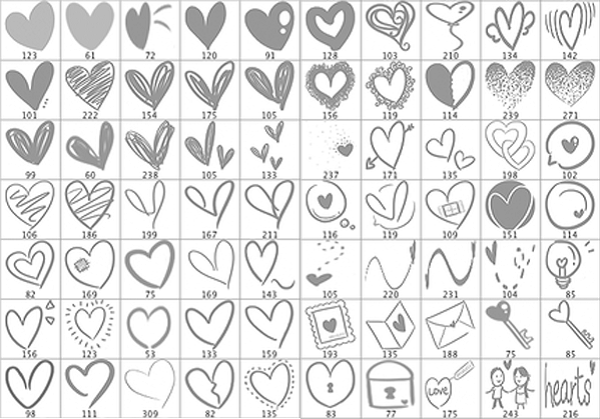 Valentines Day freebies - Love Doodles Brushes