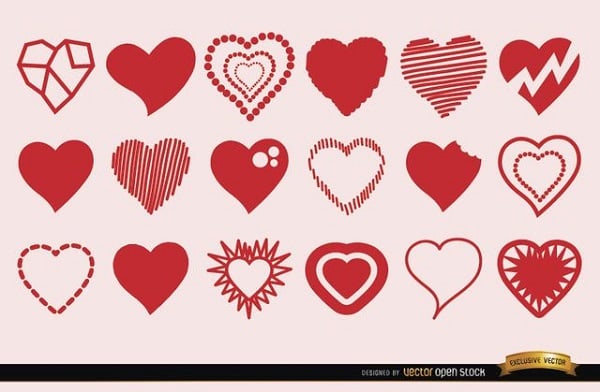 18 Heart Symbols in Different Styles