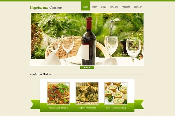 Restaurant Website Design for Vegetarians