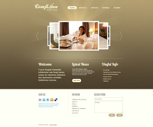 Building a Hotel Website - Nice Website Template for Hotel Business