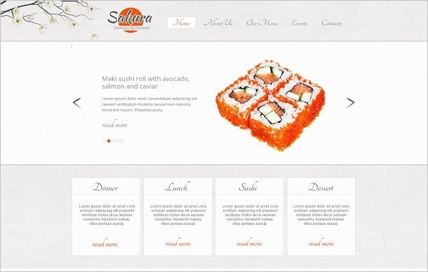 Restaurant Website Design for Japan Cuisine