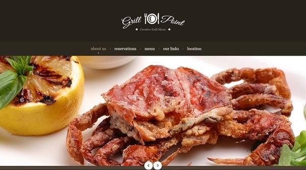 Restaurant Website Design in Dark Tones