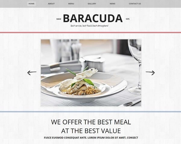 Minimalist Restaurant Website Design