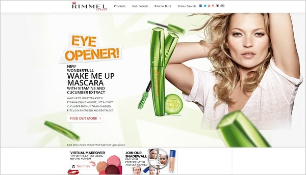 Parallax scrolling websites - Rimmel