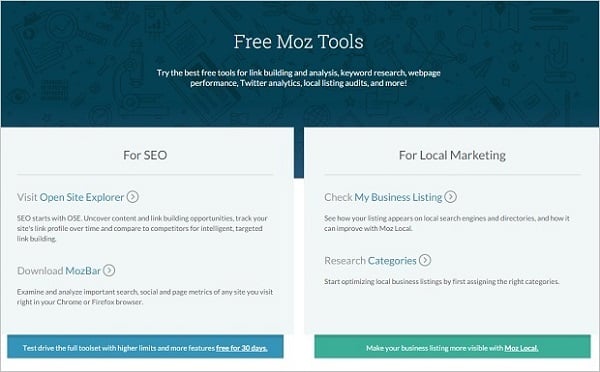 best SEO tools 2015 - moz