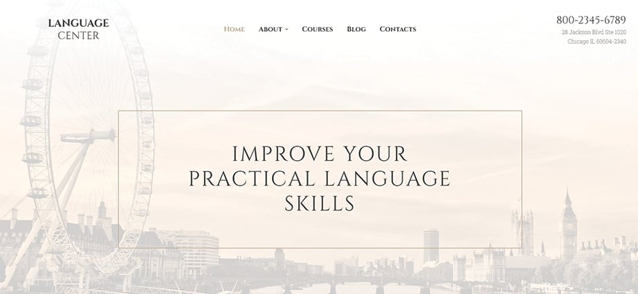 Best education website design - language center