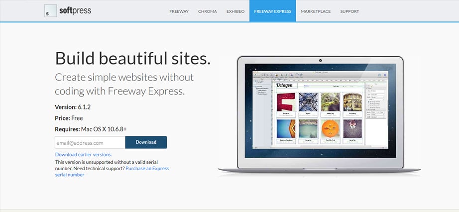 Free web design software for Mac - Freeway Express