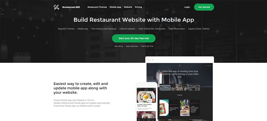 Phone apps - restaurant hill