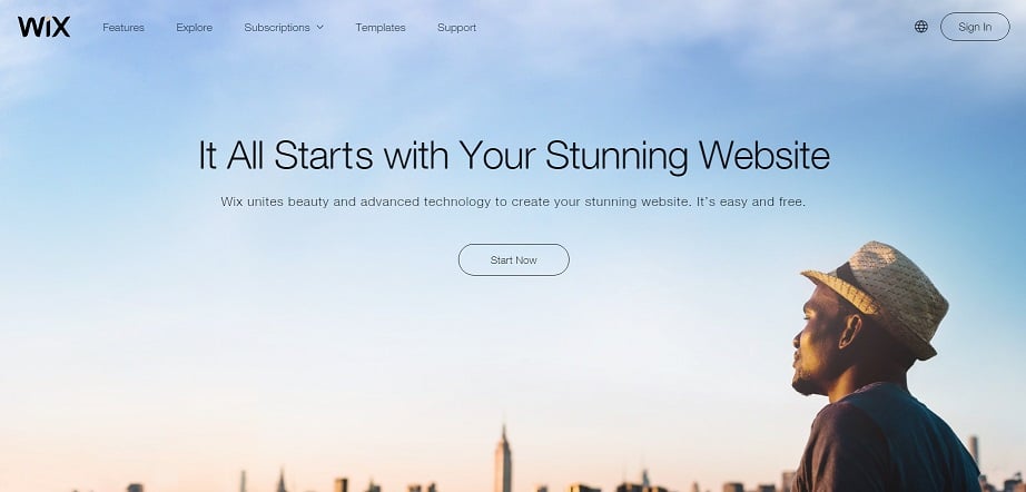 wix web builder for photographers