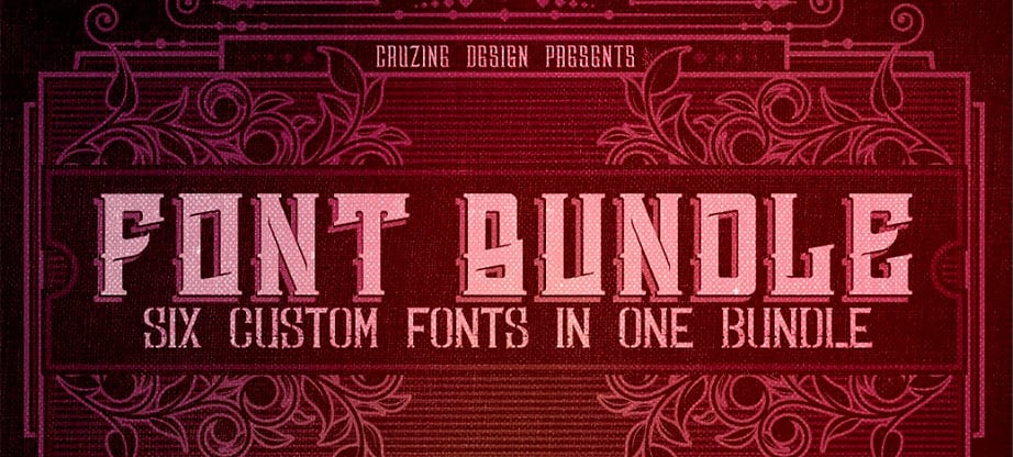 6 Custom Fonts in 1 Bundle - Bundle
