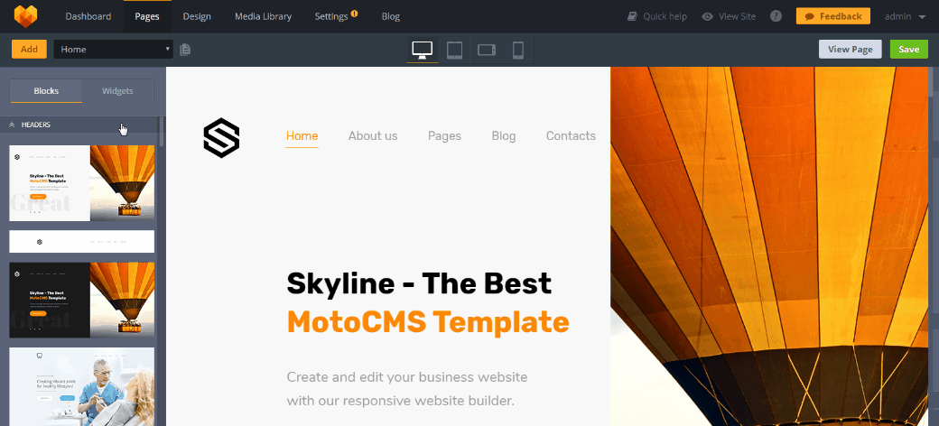 Skyline Business Website from MotoCMS - blocks