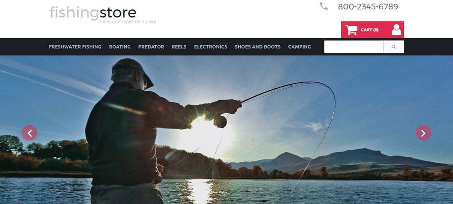 Fishing Store Ecommerce Website Template