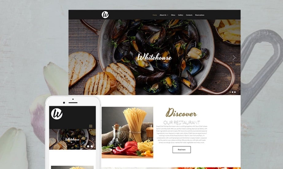 Whitehouse Restaurant MotoCMS Templates