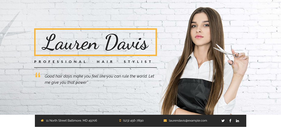 Landing Builder Hair Stylist CV Theme