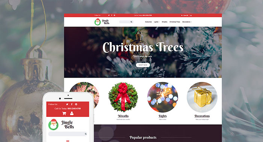 Christmas Responsive MotoCMS Ecommerce christmas templates