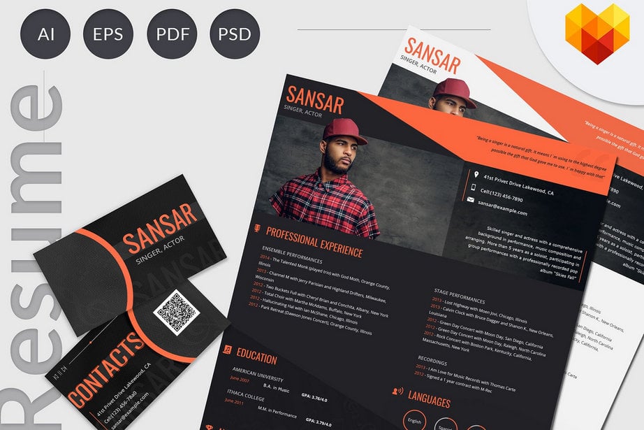 resume templates singer image