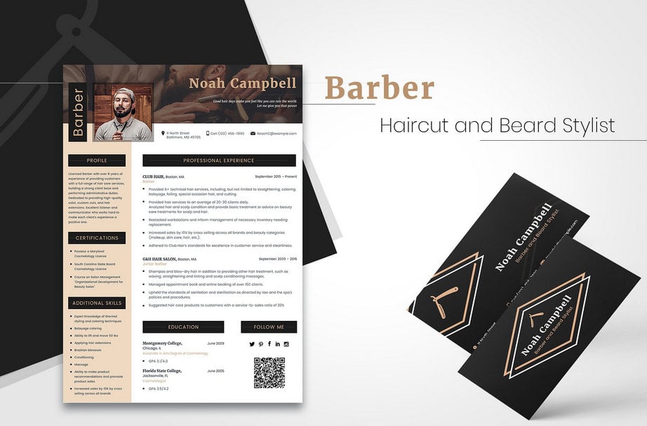 resume templates barber image