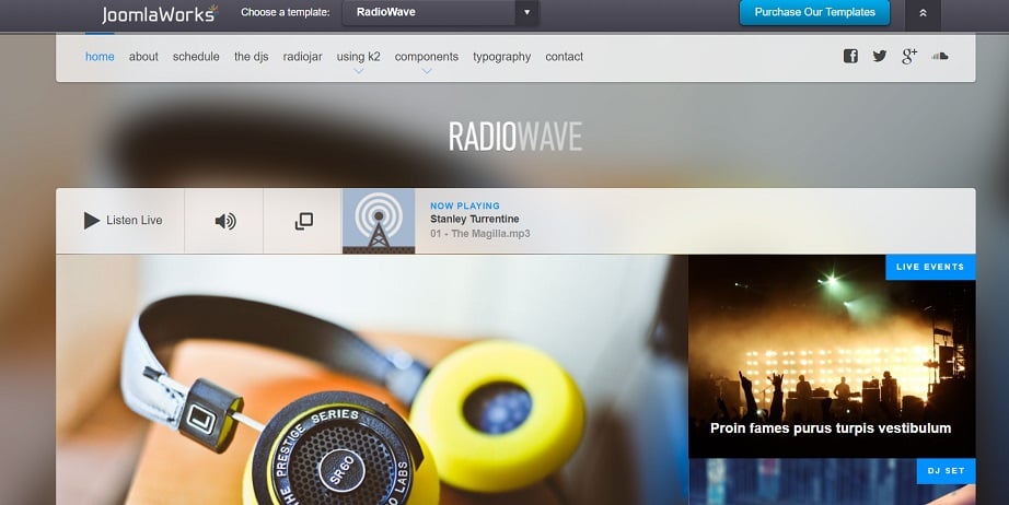 joomla radio website design