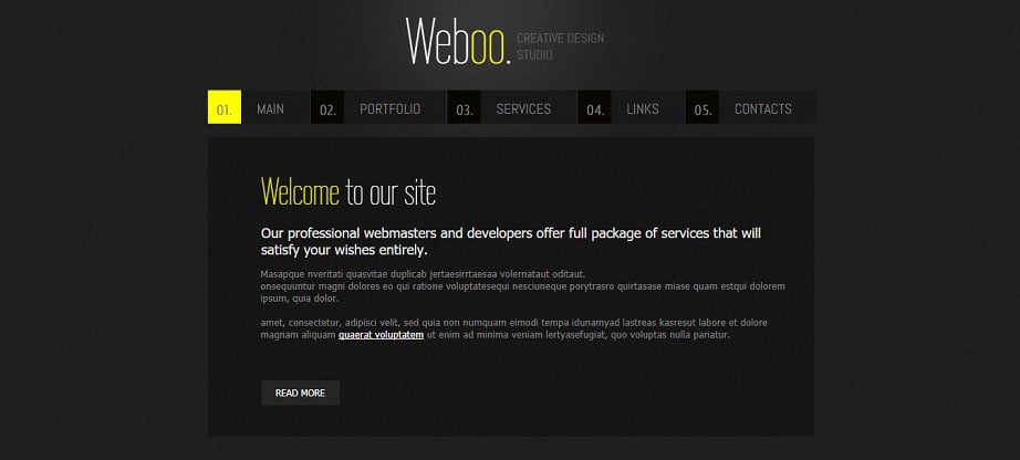 Weboo Brutalist Website Template