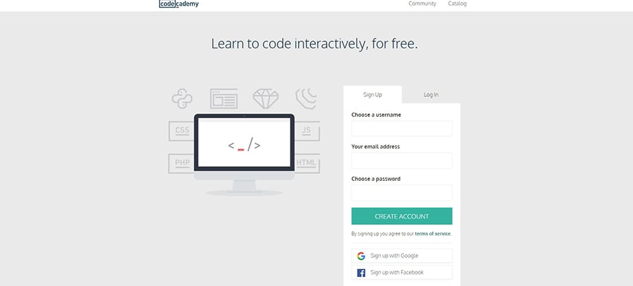 Code Academy image for web design learners