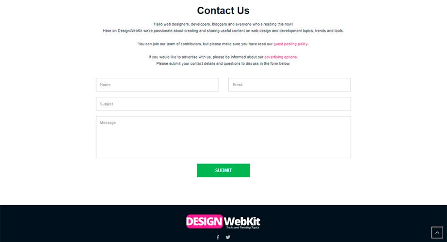 user engagement contact form image
