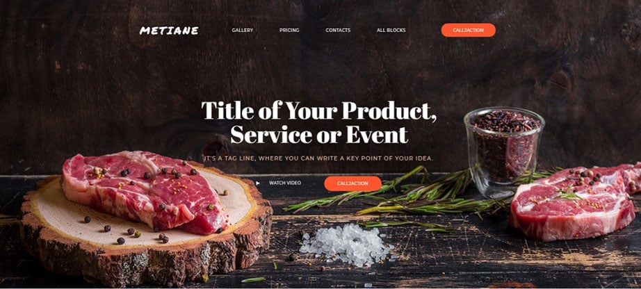 Metiane Landing Page Template