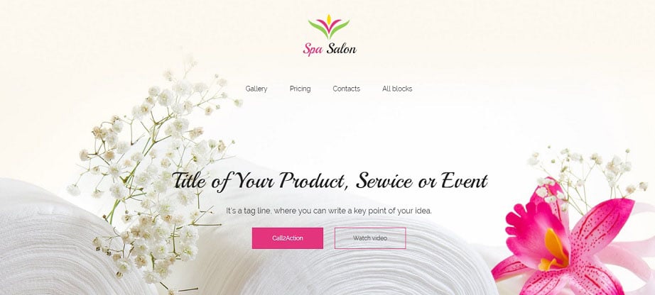 Spa Salon Landing Page Template