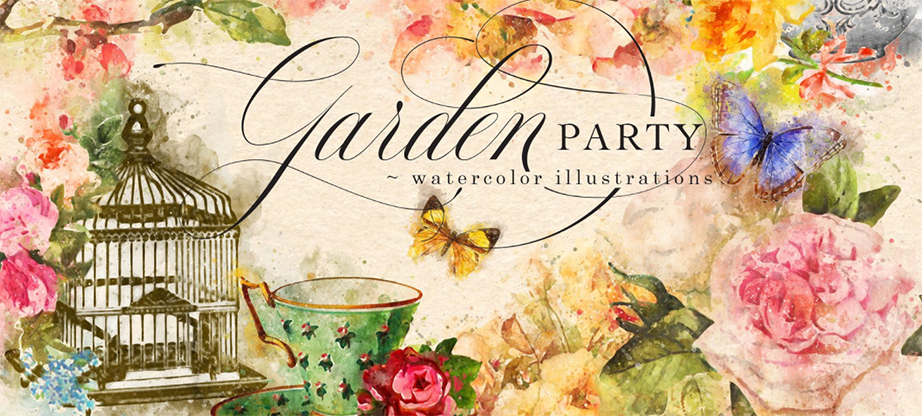 Garden Party Watercolor Graphics